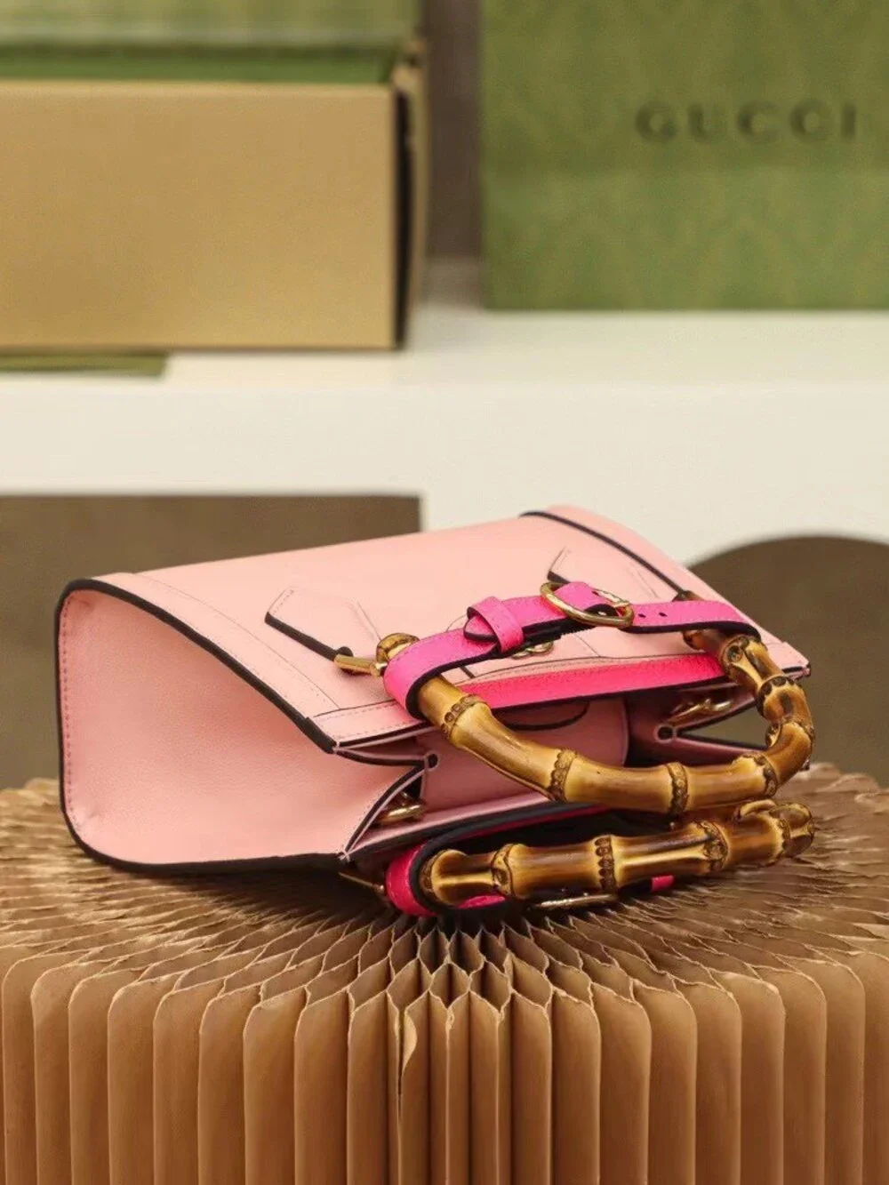Gucci Diana Mini Top Handle Bag Pink